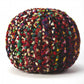 Boho Multi Color Rag Pouf Ottoman By Homeroots | Ottomans | Modishstore - 2