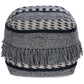 Boho Square Black and Gray Pouf Ottoman By Homeroots | Ottomans | Modishstore - 2