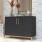 Modern Black And Natural Two Door Buffet By Homeroots | Sideboards | Modishstore - 2