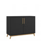 Modern Black And Natural Two Door Buffet By Homeroots | Sideboards | Modishstore - 4