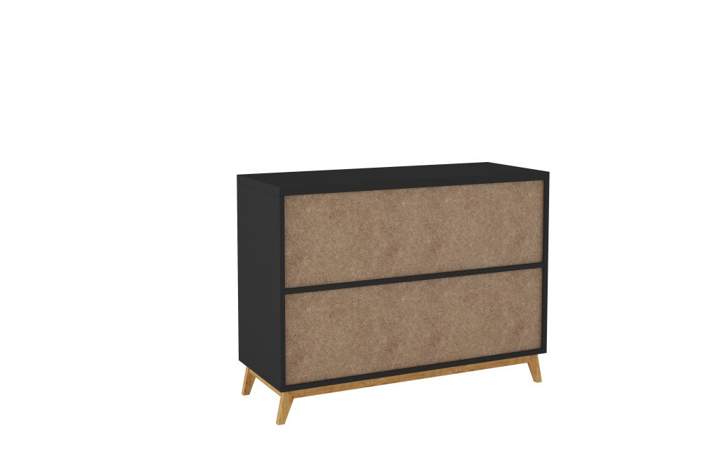 Modern Black And Natural Two Door Buffet By Homeroots | Sideboards | Modishstore - 5