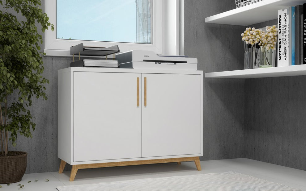 Modern Black And Natural Two Door Buffet By Homeroots | Sideboards | Modishstore - 8