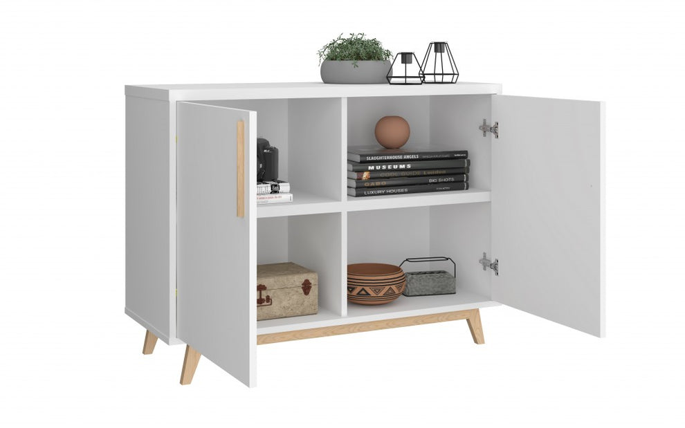 Modern Black And Natural Two Door Buffet By Homeroots | Sideboards | Modishstore - 10