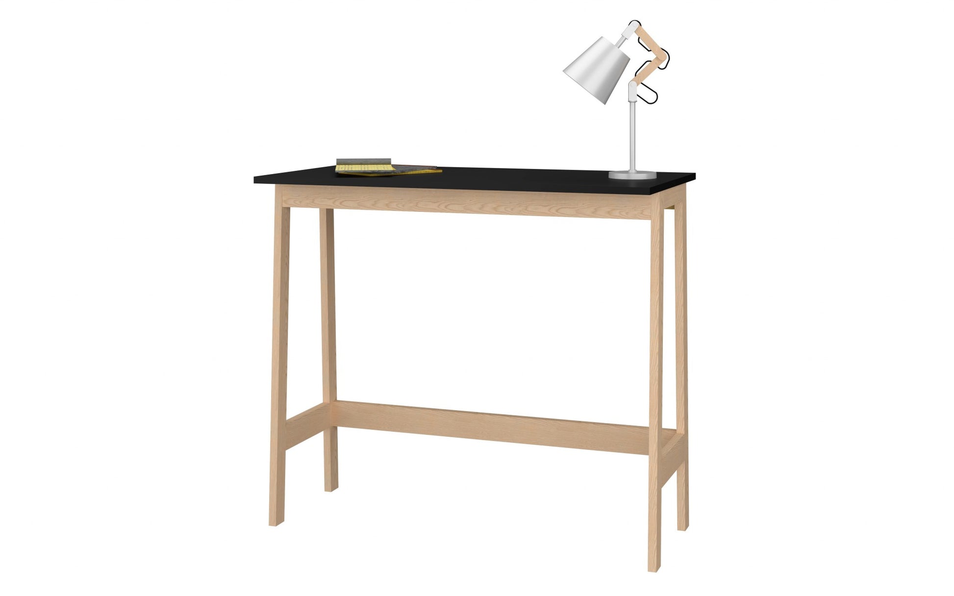 Modern Natural and Black Narrow Table Desk By Homeroots | Desks | Modishstore - 2