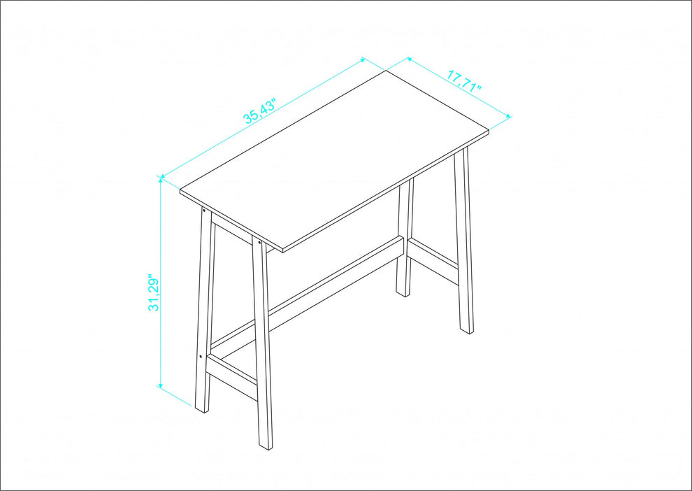 Modern Natural and Black Narrow Table Desk By Homeroots | Desks | Modishstore - 5
