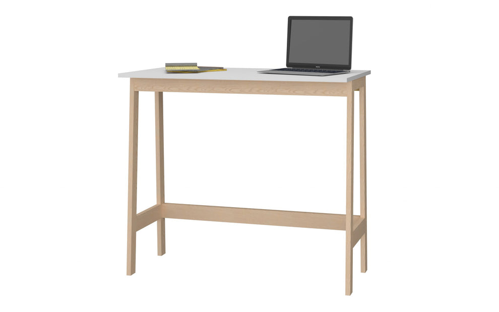 Modern Natural and Black Narrow Table Desk By Homeroots | Desks | Modishstore - 7