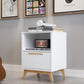 Modern White And Natural Flair Night Stand By Homeroots | Nightstands | Modishstore - 3