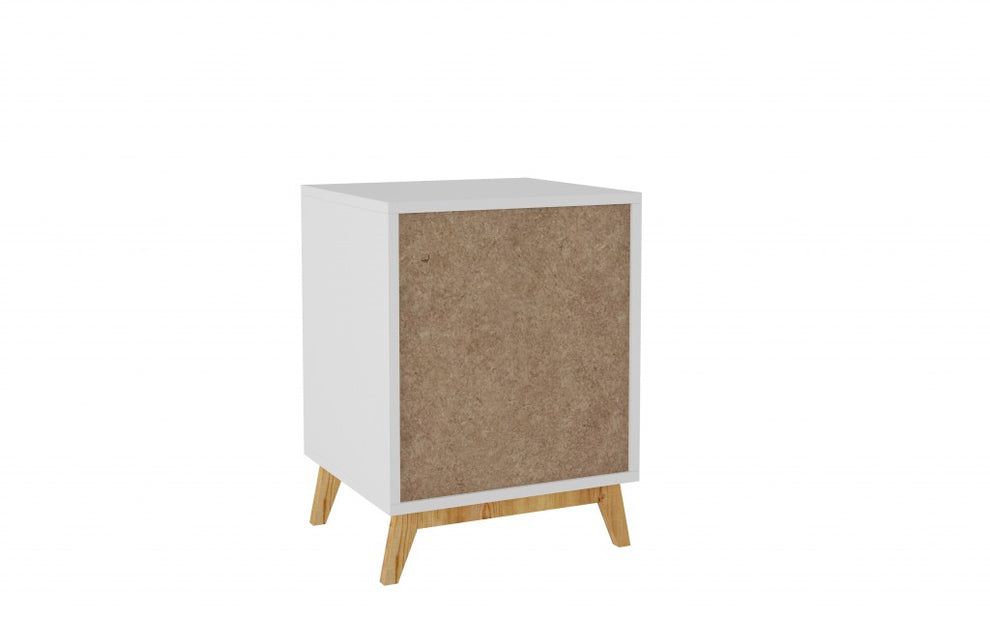 Modern White And Natural Flair Night Stand By Homeroots | Nightstands | Modishstore - 5