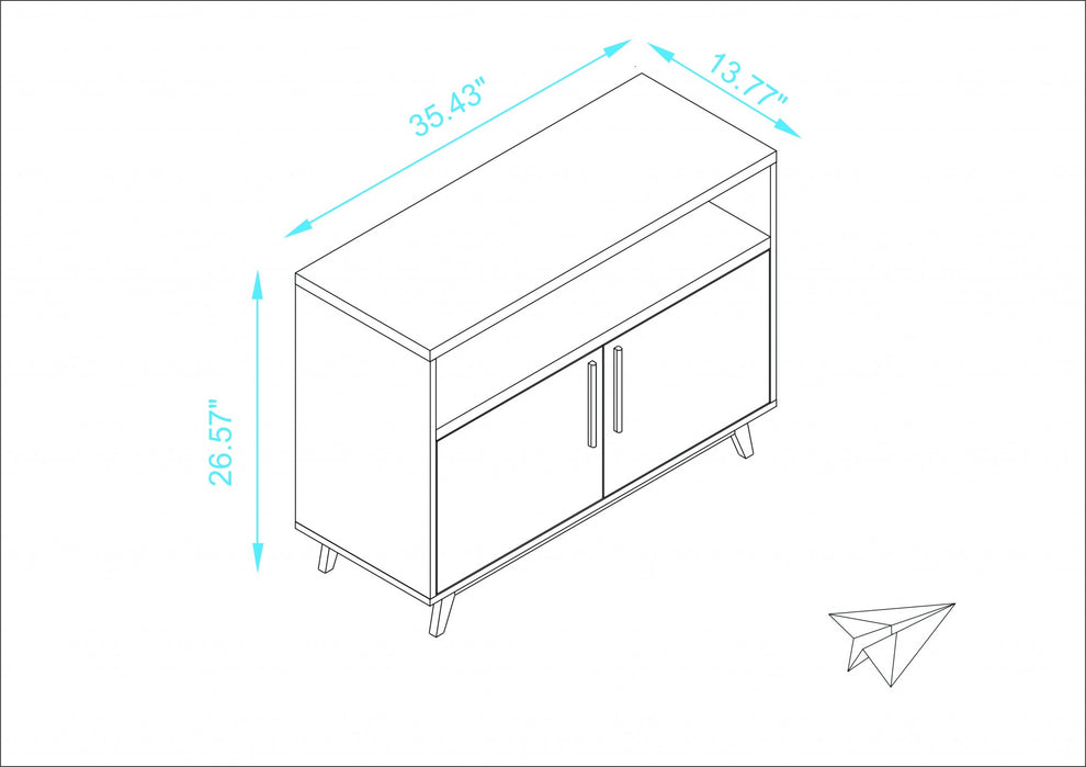 Modern Black And Natural Two Door Console Table By Homeroots | Cabinets | Modishstore - 6