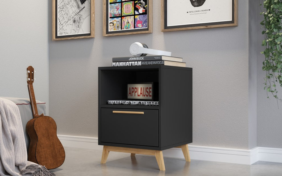 Modern White And Natural Flair Night Stand By Homeroots | Nightstands | Modishstore - 10