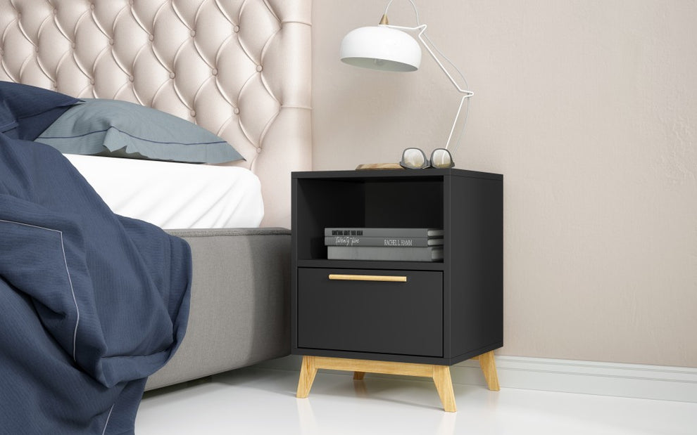 Modern White And Natural Flair Night Stand By Homeroots | Nightstands | Modishstore - 11