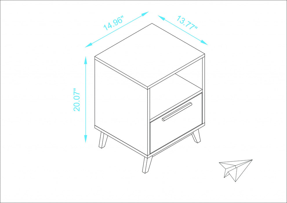 Modern White And Natural Flair Night Stand By Homeroots | Nightstands | Modishstore - 13