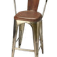 Brown Leather And Iron Bar Stool By Homeroots - 389035 | Bar Stools | Modishstore - 2