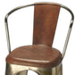 Brown Leather And Iron Bar Stool By Homeroots - 389035 | Bar Stools | Modishstore - 4