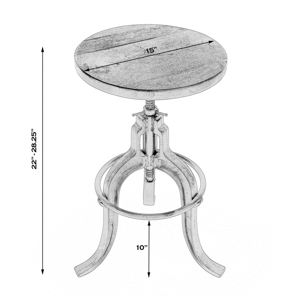 Iron Revolving Bar Stool By Homeroots | Bar Stools | Modishstore - 6