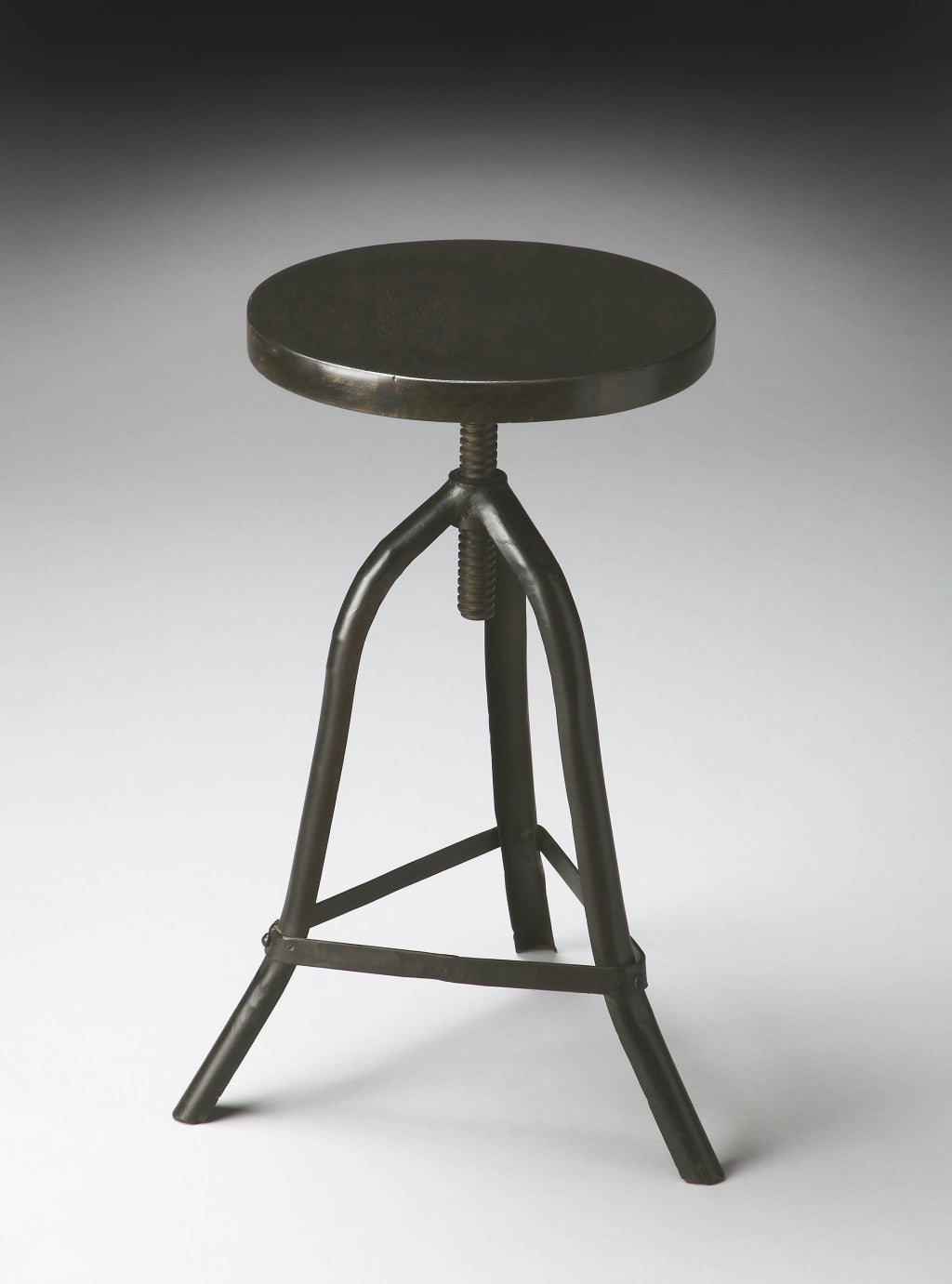 Black Iron Revolving Round Stool By Homeroots | Stools | Modishstore