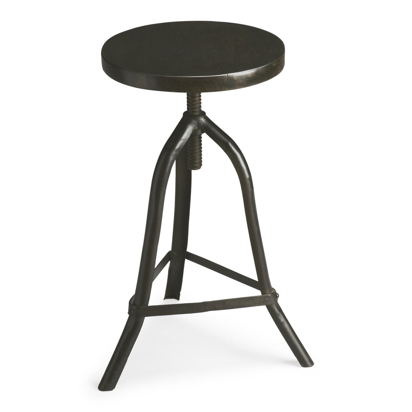 Black Iron Revolving Round Stool By Homeroots | Stools | Modishstore - 3