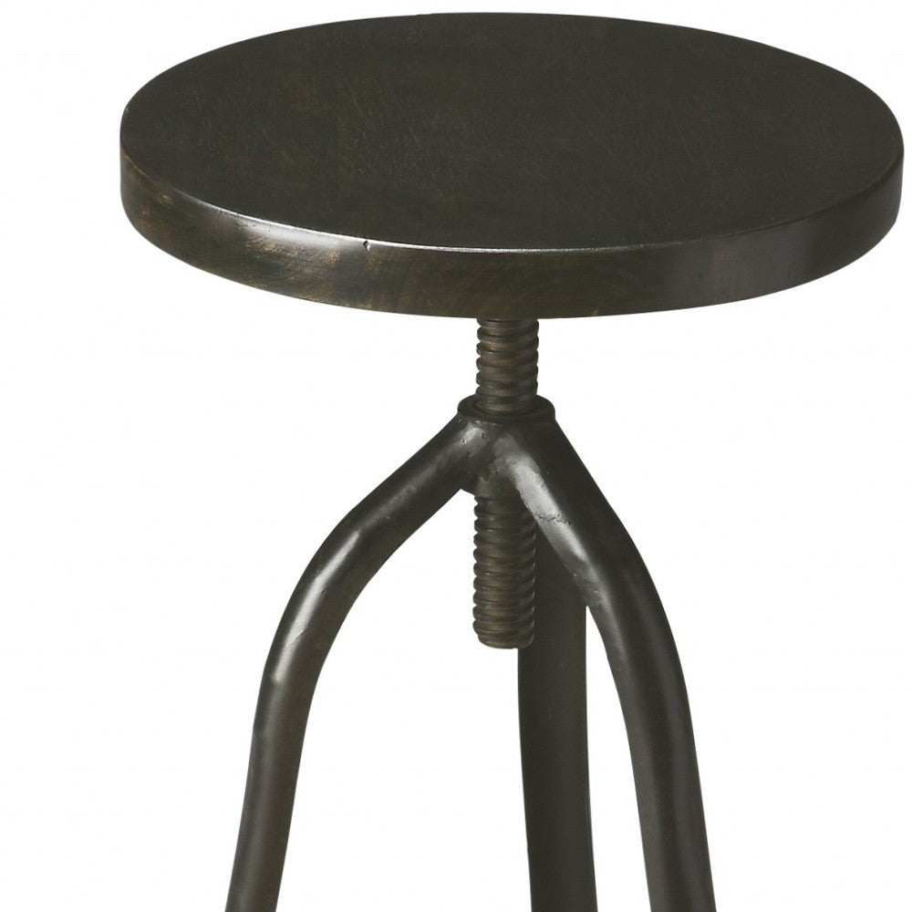 Black Iron Revolving Round Stool By Homeroots | Stools | Modishstore - 4