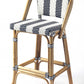Blue And White Striped Rattan Bar Stool By Homeroots | Bar Stools | Modishstore