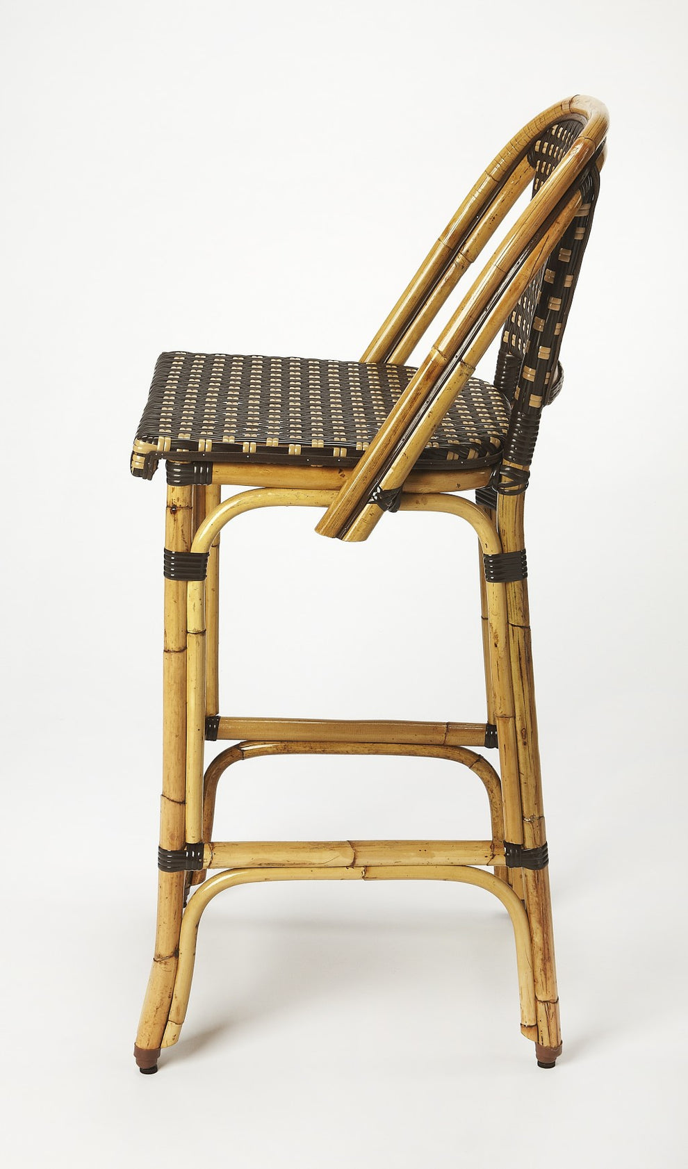 Brown And Beige Rattan Bar Stool By Homeroots | Bar Stools | Modishstore - 3