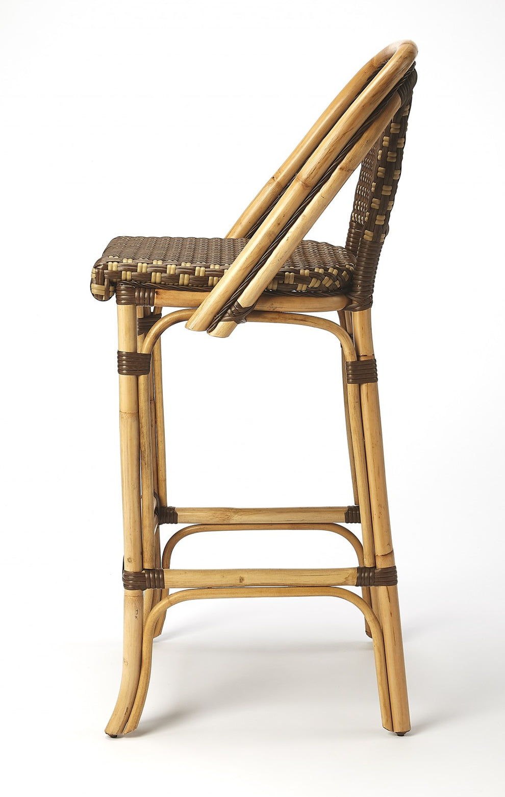 Brown And Beige Rattan Bar Stool By Homeroots | Bar Stools | Modishstore - 6
