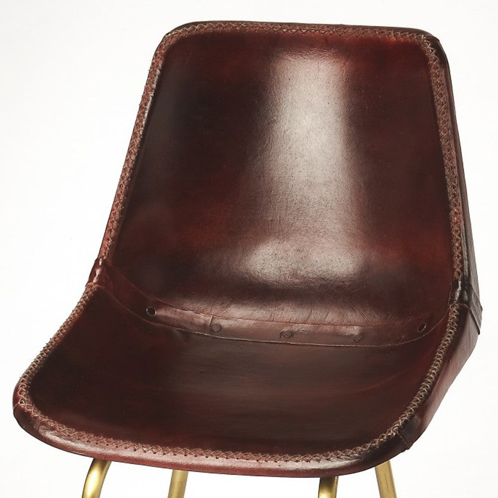 Loft Leather Bar Stool By Homeroots | Bar Stools | Modishstore - 3