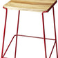 Wood And Red Metal Bar Stool By Homeroots | Bar Stools | Modishstore - 4