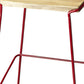 Wood And Red Metal Bar Stool By Homeroots | Bar Stools | Modishstore - 5