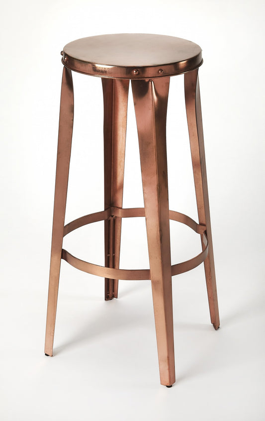 Rustic Copper Backless Bar Stool By Homeroots | Bar Stools | Modishstore