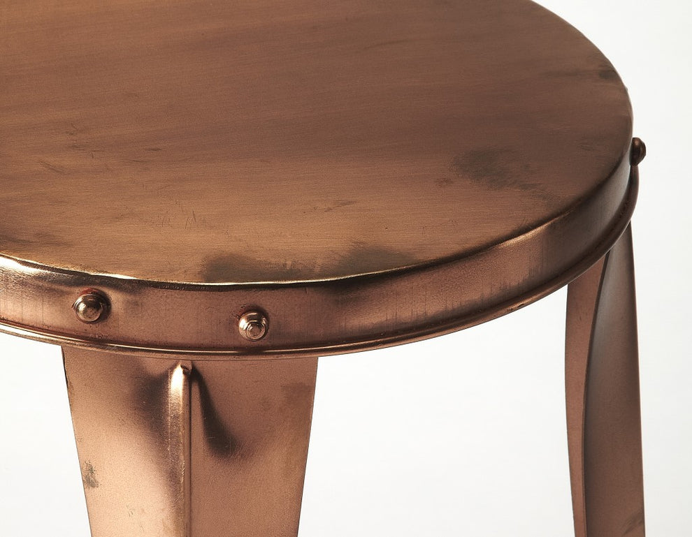 Rustic Copper Backless Bar Stool By Homeroots | Bar Stools | Modishstore - 2