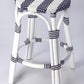 Classic White And Navy Blue Rattan Counter Stool By Homeroots | Counter Stools | Modishstore