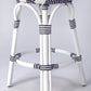 Classic White And Navy Blue Rattan Counter Stool By Homeroots | Counter Stools | Modishstore - 2