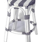 Classic White And Navy Blue Rattan Counter Stool By Homeroots | Counter Stools | Modishstore - 7