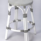 Classic White And Black Rattan Counter Stool By Homeroots | Counter Stools | Modishstore