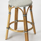 Midnight Blue And White Rattan Counter Stool By Homeroots | Counter Stools | Modishstore - 6