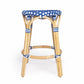 Midnight Blue And White Rattan Counter Stool By Homeroots | Counter Stools | Modishstore - 13