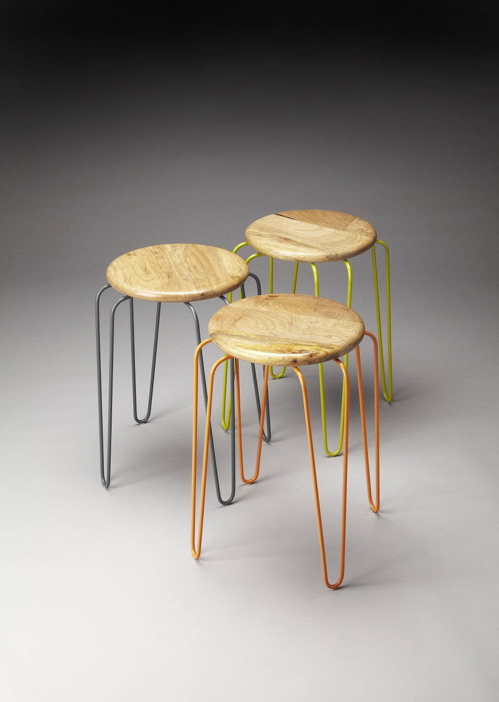 Stackable Iron Colored Stools By Homeroots | Stools | Modishstore - 3