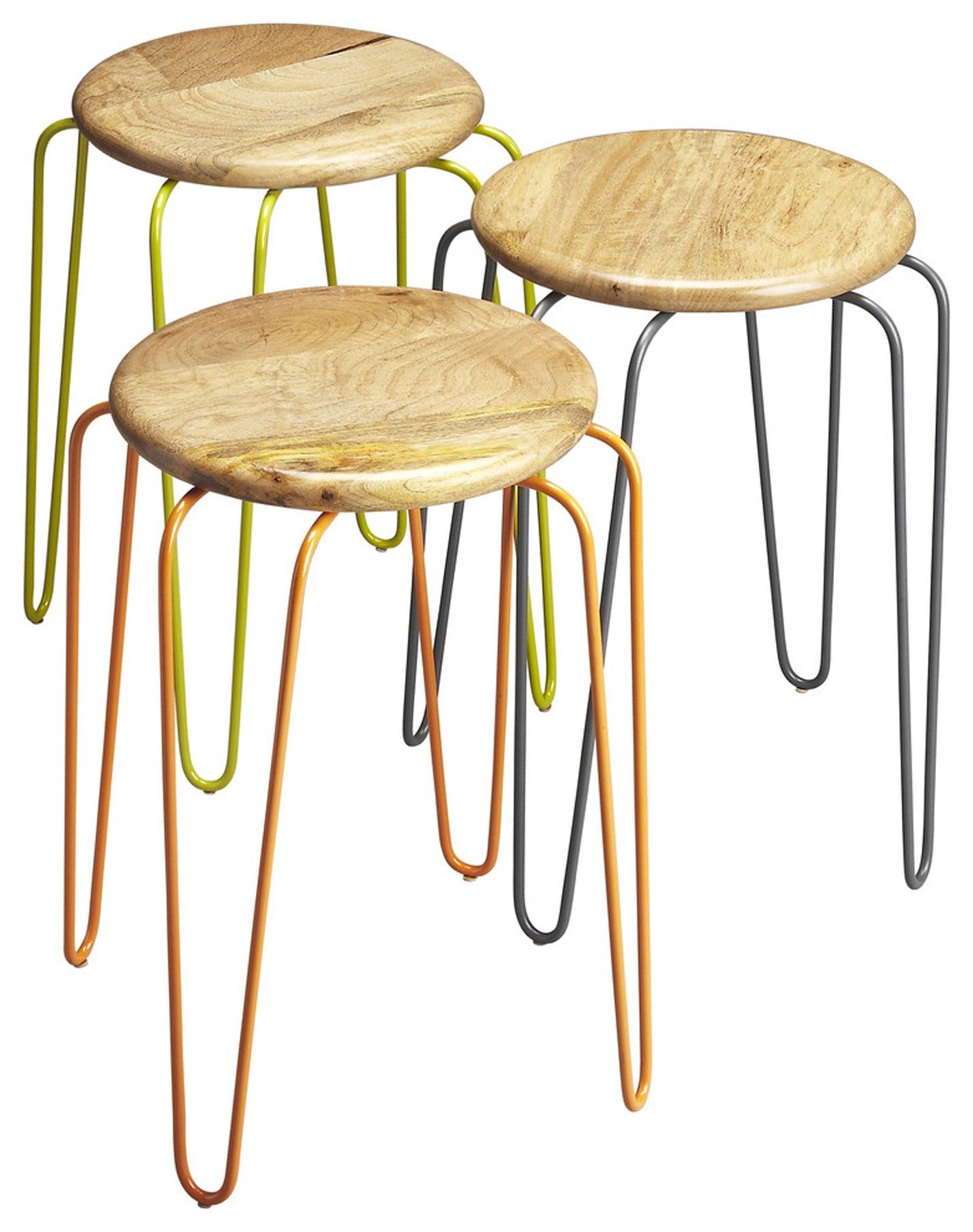 Stackable Iron Colored Stools By Homeroots | Stools | Modishstore - 4
