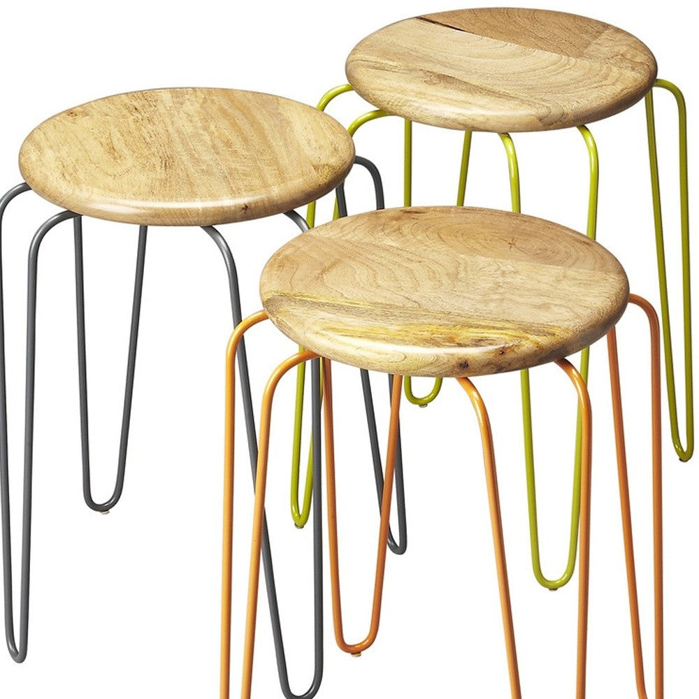 Stackable Iron Colored Stools By Homeroots | Stools | Modishstore - 5