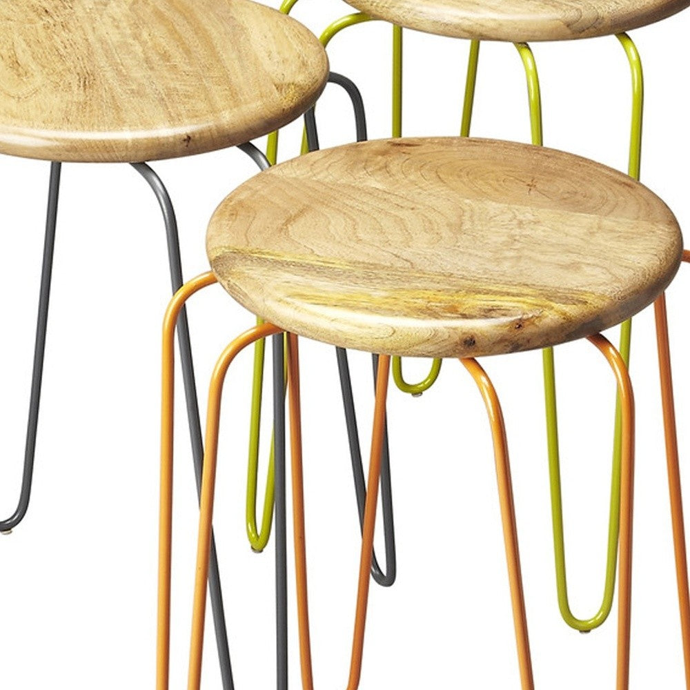 Stackable Iron Colored Stools By Homeroots | Stools | Modishstore - 6