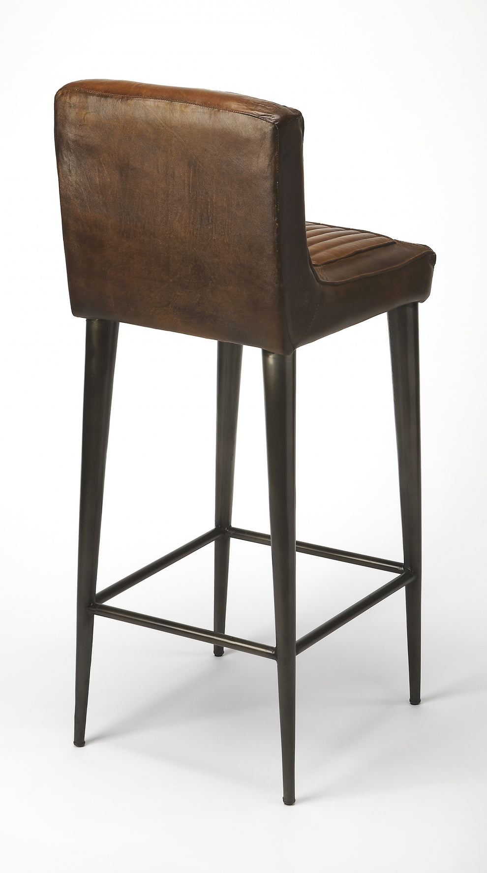 Dark Brown Leather Bar Stool By Homeroots - 389113 | Bar Stools | Modishstore - 2