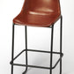 Brown Leather And Iron Bar Stool By Homeroots - 389114 | Bar Stools | Modishstore