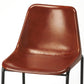 Brown Leather And Iron Bar Stool By Homeroots - 389114 | Bar Stools | Modishstore - 3