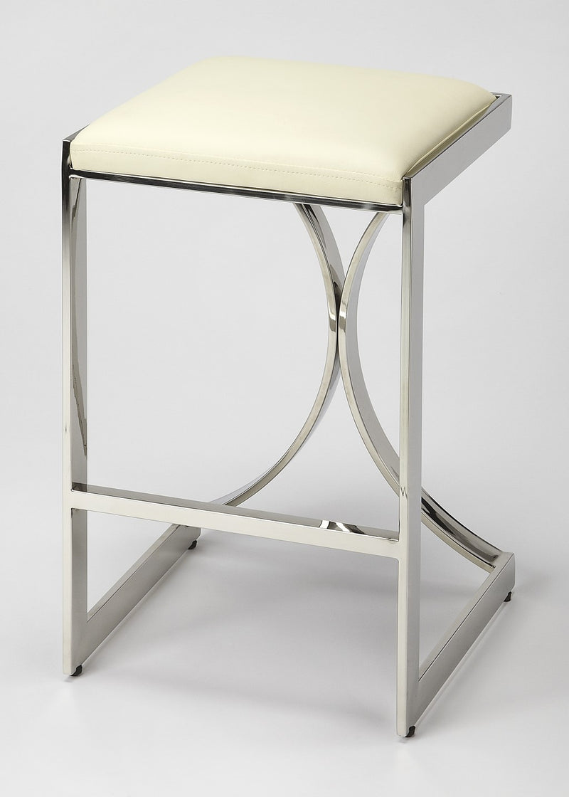 Silver Plated Counter Stool By Homeroots | Counter Stools | Modishstore