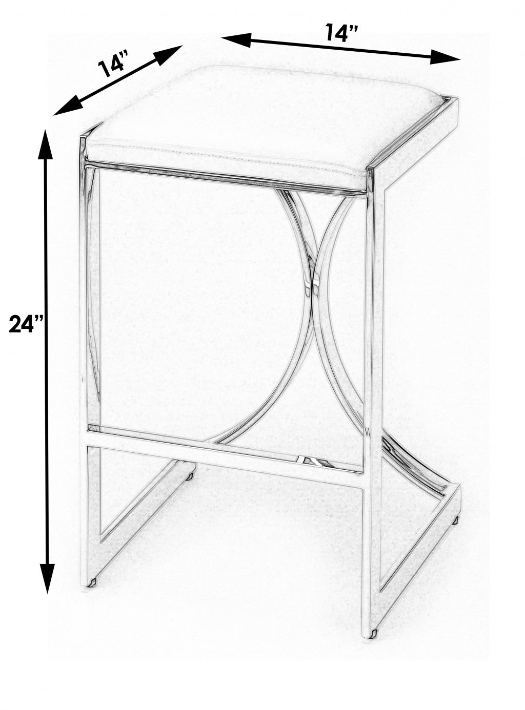 Silver Plated Counter Stool By Homeroots | Counter Stools | Modishstore - 5