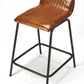 Brown Leather And Metal Counter Stool By Homeroots | Counter Stools | Modishstore
