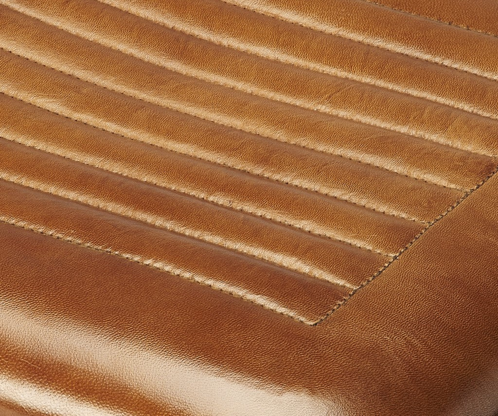 Brown Leather And Metal Counter Stool By Homeroots | Counter Stools | Modishstore - 2