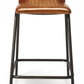 Brown Leather And Metal Counter Stool By Homeroots | Counter Stools | Modishstore - 4