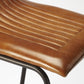 Brown Leather And Metal Counter Stool By Homeroots | Counter Stools | Modishstore - 5