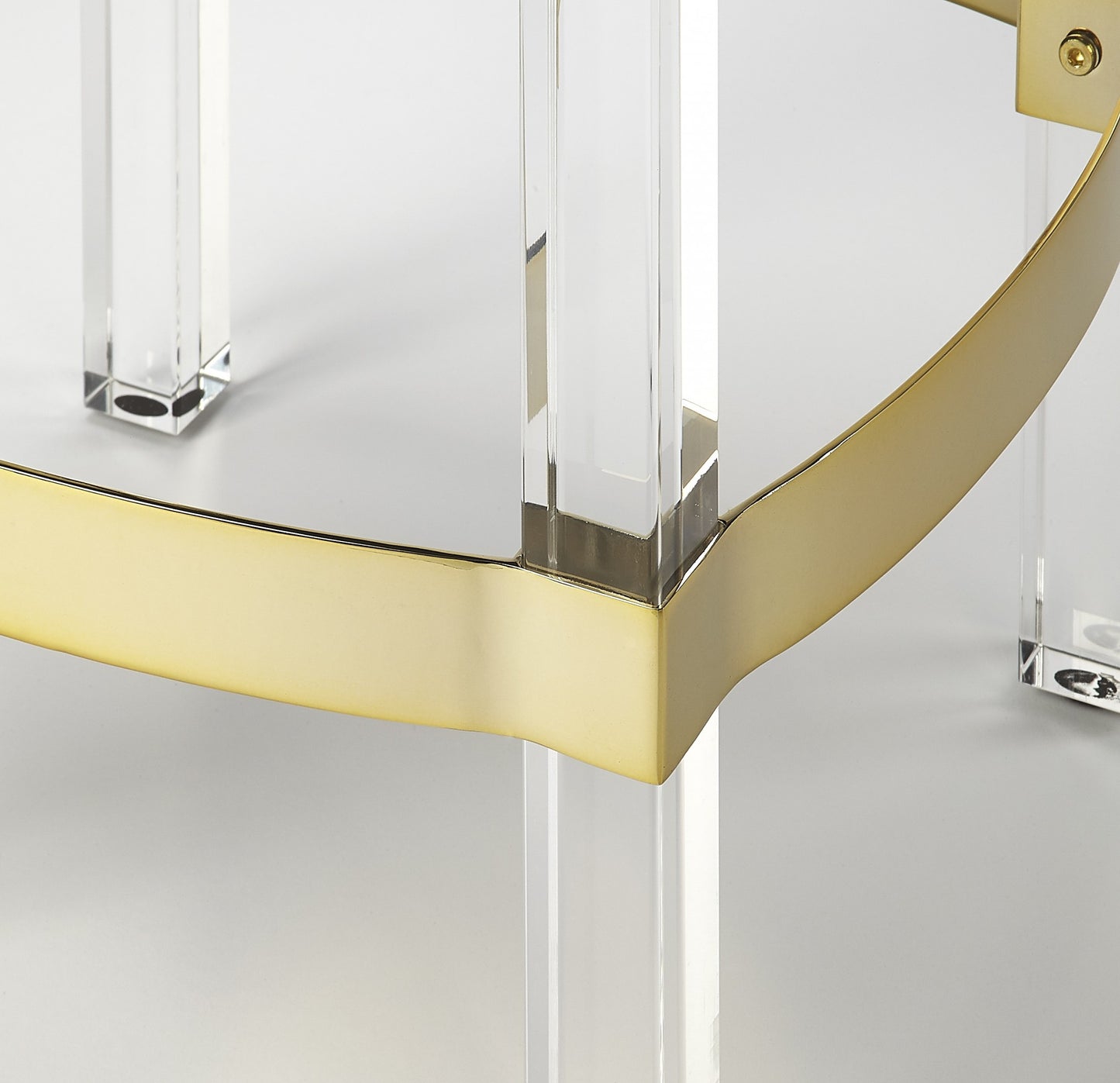 Acrylic And Black Leather Counter Stool By Homeroots | Counter Stools | Modishstore - 3